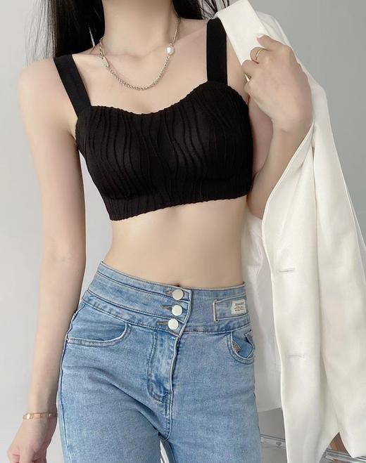 【社群供D】麦穗泡泡蕾丝背心无痕内衣一片式性感舒适内搭美背文胸 商品图0