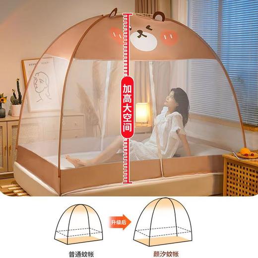 【免安装蚊帐】家用儿童成人蒙古包蚊帐 可折叠加厚圆顶全底2.0帐篷纹帐 商品图1