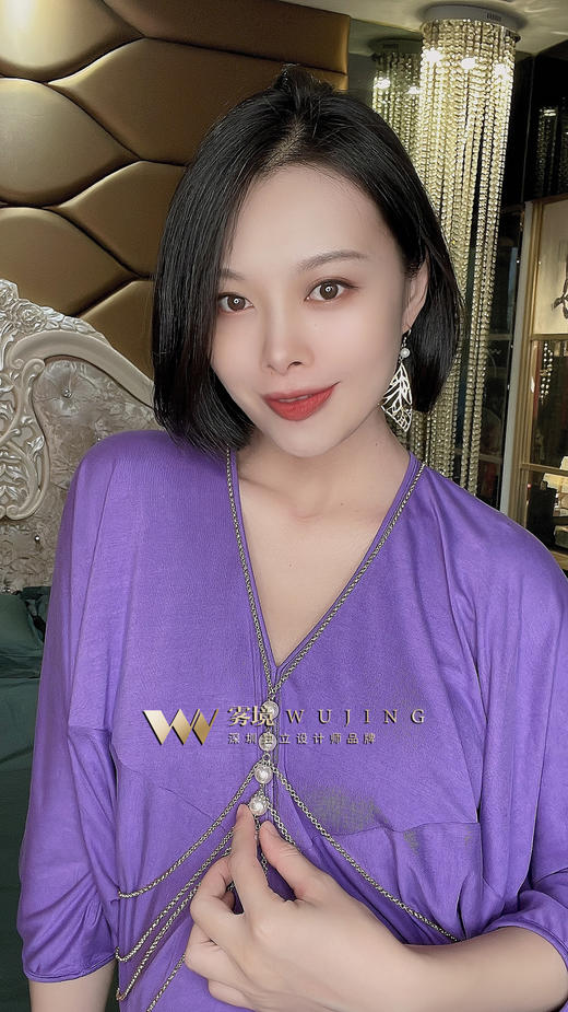 【雾境定制款】 优雅紫罗兰铜氨丝混纺针织高级感满满不挑人版型谁穿谁美！独立装饰链条可拆卸 2202115 商品图6