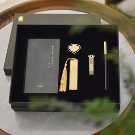 羽诗制造出品 风月逢知己套装笔记本签字笔书签U盘文创礼盒