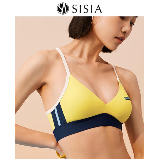 sisia2022新款泳衣女夏撞色性感显胸运动冲浪潜水比基尼分体泳衣 商品图1