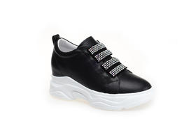 豪麟名鞋奥莱迪嘉女装牛皮革时尚休闲鞋DJXXA22WX060黑色  原价1960元