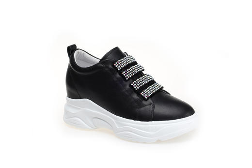 豪麟名鞋奥莱迪嘉女装牛皮革时尚休闲鞋DJXXA22WX060黑色  原价1960元 商品图0