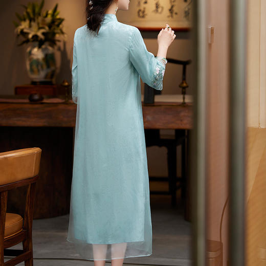 夏季新款中式女装国潮刺绣复古宽松飘逸大摆裙  OG-A9017 商品图2