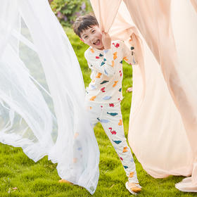 商场同款棉果果秋季新款加厚兰精莫代尔套头套装两件套秋衣秋裤家居服男童柔软M311302422548