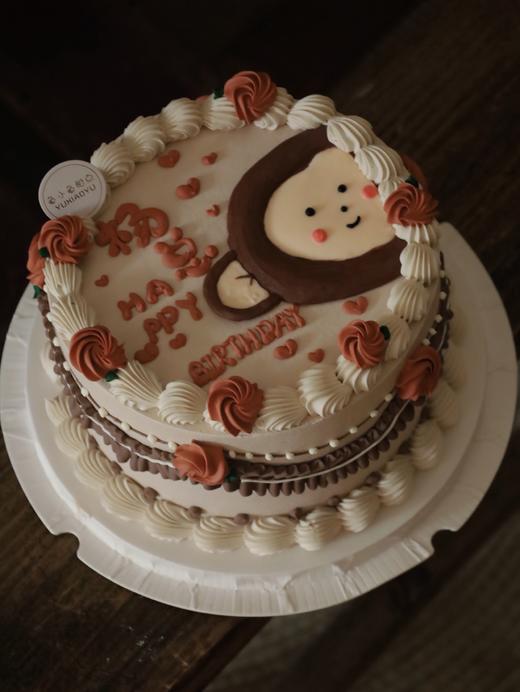 手绘棕色系复古小猴子 商品图3