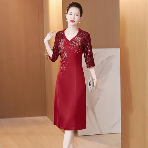 高贵礼服，新款喜婆婆婚礼改良旗袍婚宴装妈妈装连衣裙LC-2271 商品图4