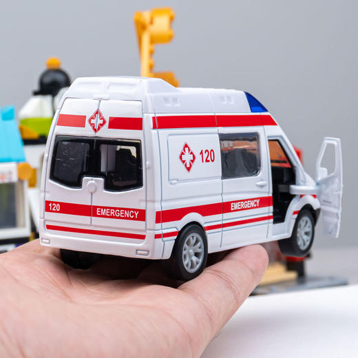 120救护车110警车合金玩具车汽车模型车模儿童声光男孩玩具成品 商品图5