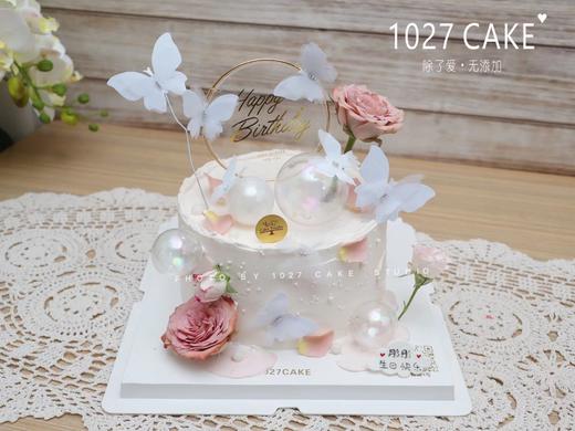 1027CAKE | 鲜花主题蛋糕 卡布奇诺玫瑰 蝴蝶 商品图0