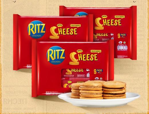 RITZ卡夫乐之饼干芝士柠檬夹心饼干243g（内装9包）休闲饼干 商品图0