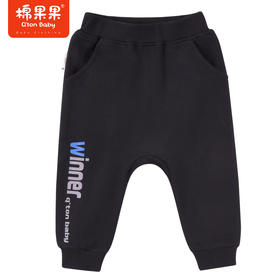 商场同款棉果果秋季新款男童酷潮百搭舒适全棉拉裆针织长裤休闲M312205222504