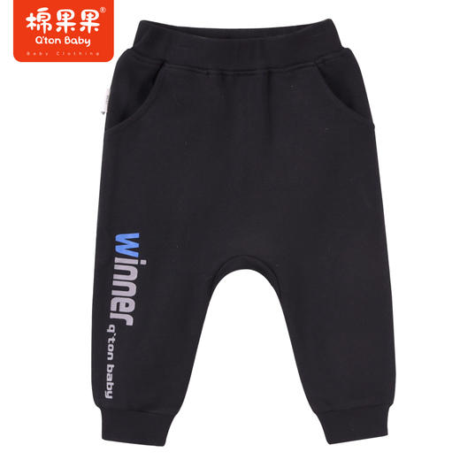 商场同款棉果果秋季新款男童酷潮百搭舒适全棉拉裆针织长裤休闲M312205222504 商品图0