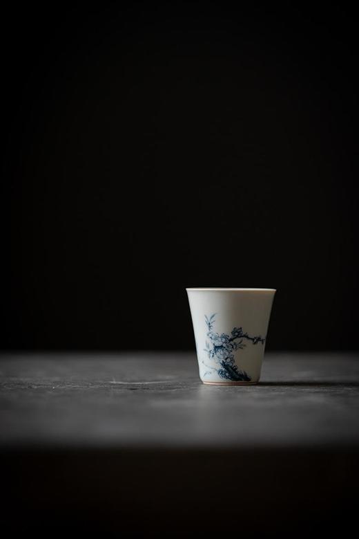 永利汇复古青釉彩绘窗兰中式陶瓷小茶杯家用小号仿古单杯品茗杯 商品图3