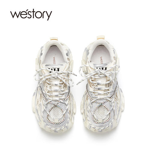 westory真皮老爹鞋纯色质感潮2022春季新款休闲鞋厚底W22AM54911 商品图3