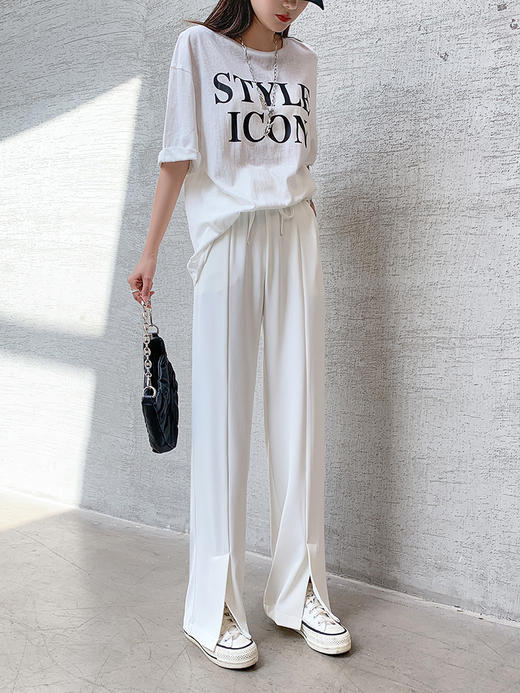 【黎安尔】ins垂感开叉裤 商品图4