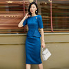 孤品- “荷叶下的秘密” 颈袖添香季新款职场连衣裙女时尚ol修身长袖商务正装包臀裙J7180032T1X5不退可换 商品缩略图0