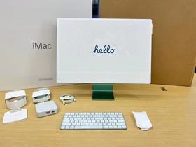 【编号421220】超值新品！全新国行官翻iMac 24寸苹果一体机！  ①中配：绿/蓝色 配置：M1芯片8核/8G内存/256G固盘/8核GPU/带指纹识别键鼠套装！ 促销价：官网在售11499元，