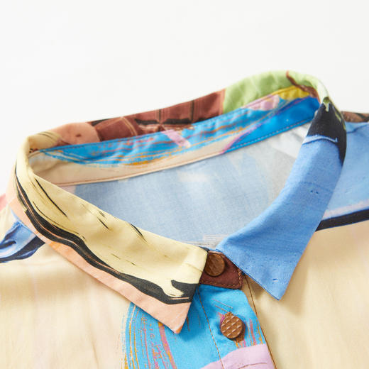 【天丝系列】谜底衬衫连衣裙2022秋新品巧克力印花长袖223ML1179 商品图3