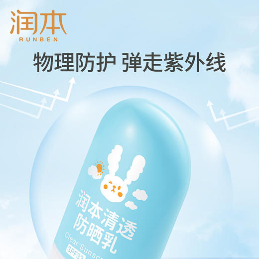 润本清透防晒霜隔离紫外线物理防晒乳50g装 商品图3