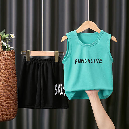 2023新款童装男童套装夏季帅洋气儿童小中大童背心短裤无袖潮xpy15 商品图5