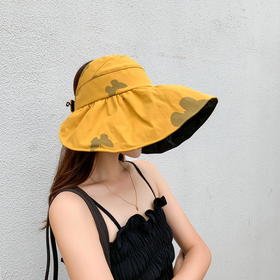 蝴蝶印花黑胶空顶帽，夏季防晒遮阳帽大尚防紫外线太阳帽 QM-YT00279