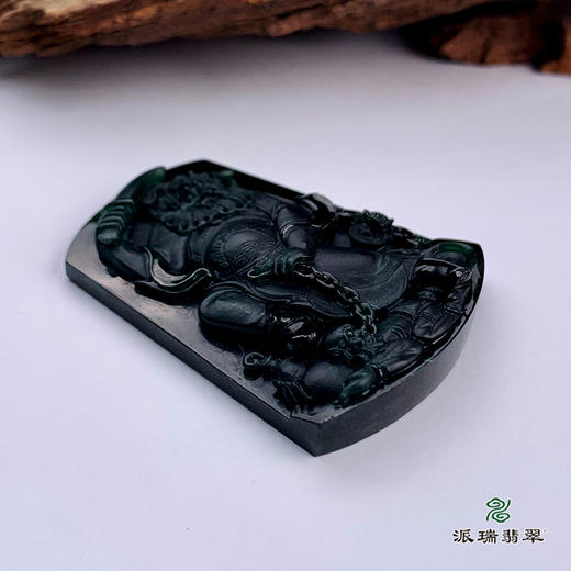派瑞翡翠 翡翠挂件 糯种 墨翠 商品图4