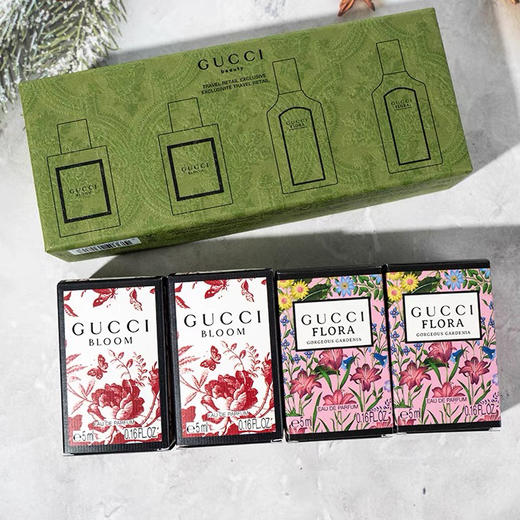 Gucci花悦绽放绮梦栀子香水小样四件套（花悦绽放5ml*2+绮梦栀子花5ml*2） 商品图8