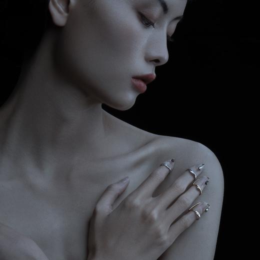 MOON WILD野月亮 原创设计小众个性戒指女轻奢高级感S925银关节食指戒中指指环 商品图2