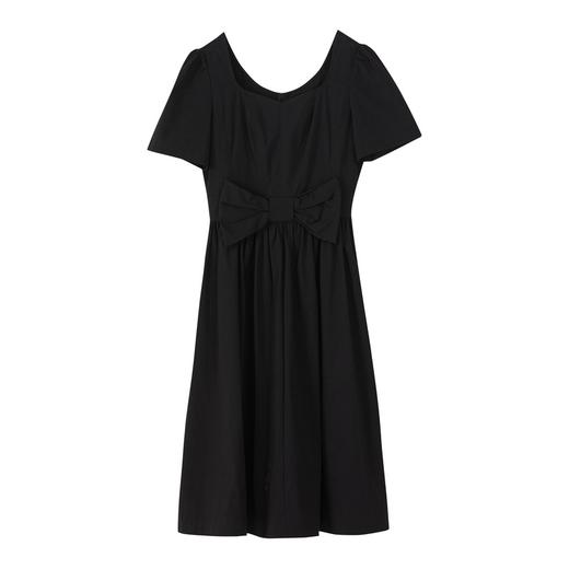 谜底短袖收腰显瘦连衣裙2022秋新品复古赫本小黑裙223ML1162 商品图4