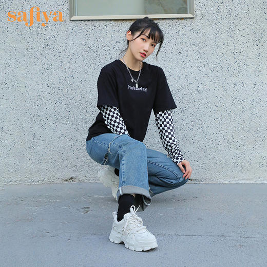 Safiya索菲娅机甲新潮绑带网面老爹鞋2022秋新款云感轻盈运动鞋SF23112409 商品图5