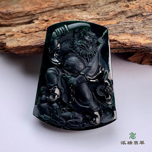 派瑞翡翠 翡翠挂件 糯种 墨翠 商品图5