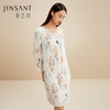 金三塔100%桑蚕丝真丝针织舒适女拼蕾丝繁华之名印花睡裙睡衣  YZFCC303 商品缩略图0