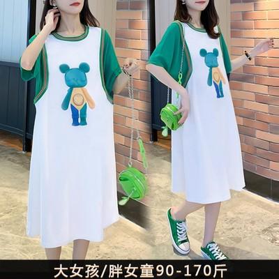 【清新可爱休闲假两件连衣裙】孕妇装2022孕妇中长款T恤假两件 商品图6