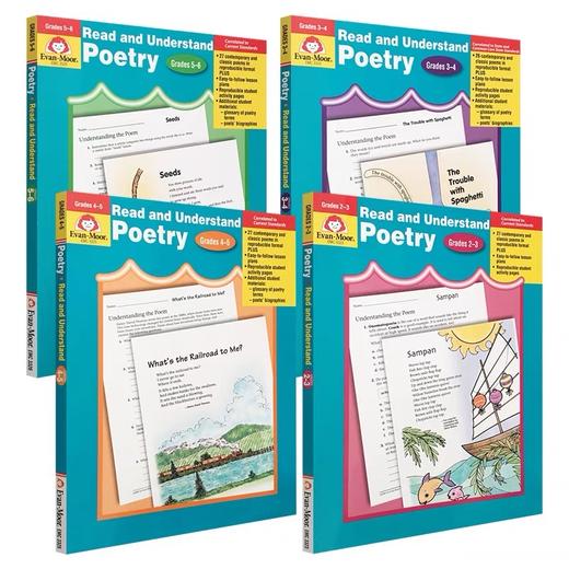 【宝莉爹书单·7-12岁】Evan-Moor Read & Understand Poetry 阅读与理解系列 诗歌 美国加州教辅系列 商品图1