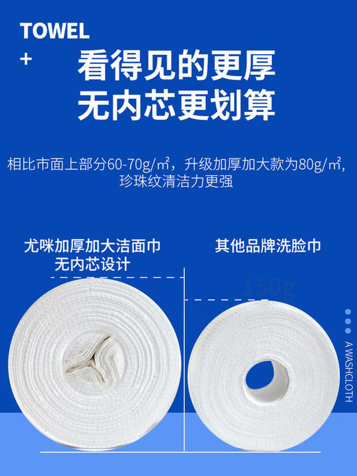 尤咪优妮一次性卷筒式洗脸巾200g*3卷 商品图2