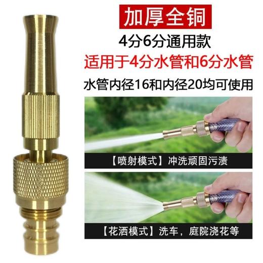 全铜高压水枪家用多功能喷枪4分6分水管通用浇花浇菜洗车水枪神器 商品图2