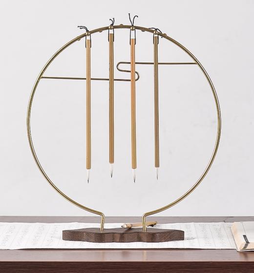 【庆学堂】 匠心毛笔挂 毛笔铁艺圆形笔挂 笔架 商品图4