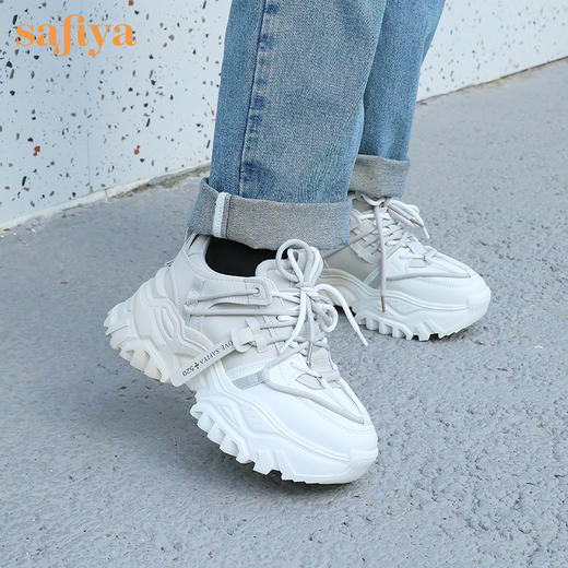 Safiya索菲娅渐变拼色炸街厚底老爹鞋2022秋新款减震休闲鞋SF23112419 商品图2