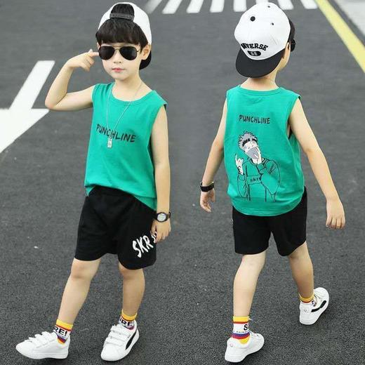 2023新款童装男童套装夏季帅洋气儿童小中大童背心短裤无袖潮xpy15 商品图1