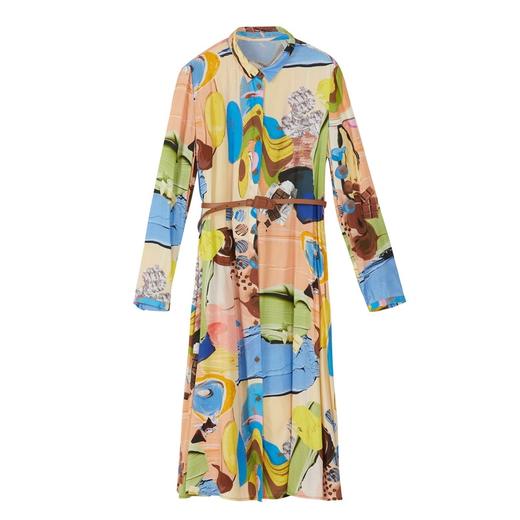 【天丝系列】谜底衬衫连衣裙2022秋新品巧克力印花长袖223ML1179 商品图4