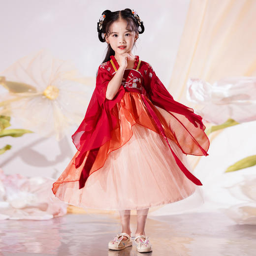 汉服女童古装中国风连衣裙，唐装襦裙古风超仙夏装PJX-22103 商品图1