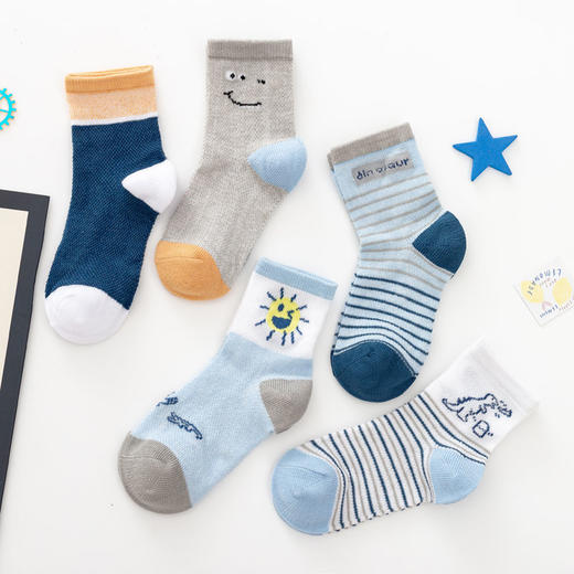 儿童袜子薄款透气夏季网眼中筒袜男童女童可爱卡通春夏防滑薄袜子xpy10 商品图5