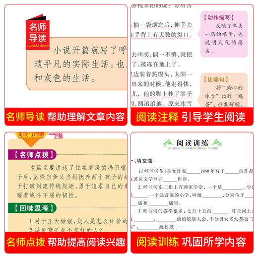 呼兰河传 五年级 萧红著 正版包邮 小学生课外阅读书籍三四六年级青少年儿童读物原著经典文学全集完整版故事书 商品图3