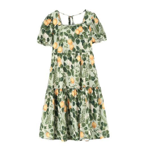 （清仓现货）【社群供G】大码气质浅色系小碎花方领胖MM显瘦雪纺连衣裙 商品图3