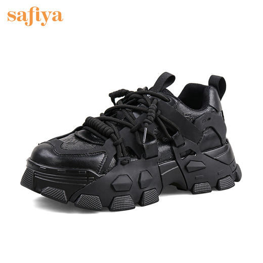 Safiya索菲娅机甲新潮绑带网面老爹鞋2022秋新款云感轻盈运动鞋SF23112409 商品图2