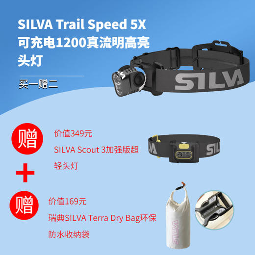 瑞典SILVA可充电1200真流明高亮头灯 Trail Speed 5X男女越野跑多项户外活动智能照明装备 商品图1
