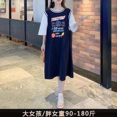 【时尚百搭拼接假两件孕妇裙】孕妇装夏装新款大码恤孕妇连衣裙 商品图5