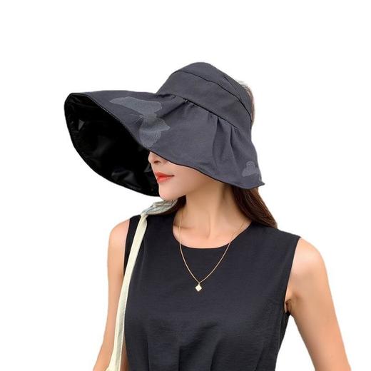 蝴蝶印花黑胶空顶帽，夏季防晒遮阳帽大尚防紫外线太阳帽 QM-YT00279 商品图4