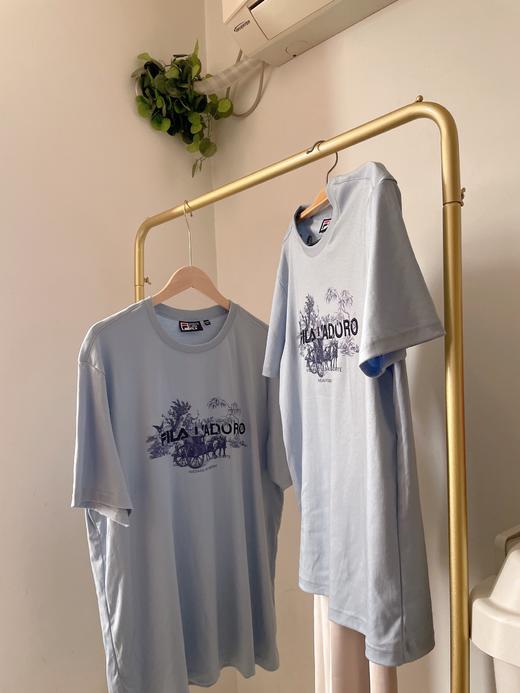 Fila今夏新款蓝色短袖男女情侣丝柔棉T恤 商品图8