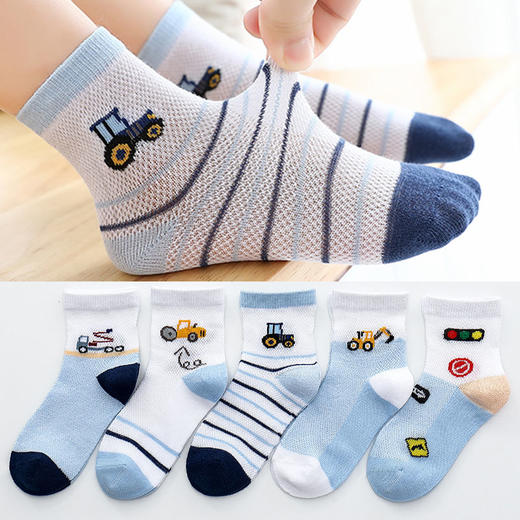 儿童袜子薄款透气夏季网眼中筒袜男童女童可爱卡通春夏防滑薄袜子xpy10 商品图0